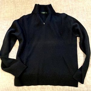 J.Crew, black hundred percent lambswool mens sweater size large